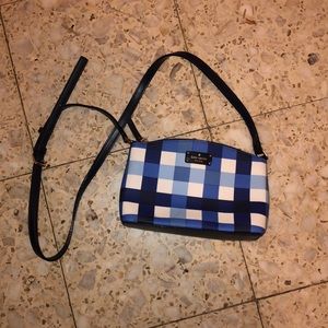 kate spade plaid blue crossbody purse